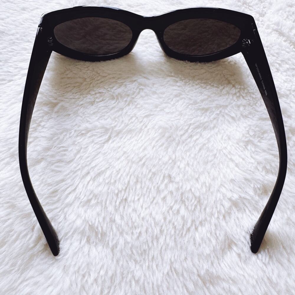 Faye Mirrored Black Cat-Eye Sunglasses - Picture 11 of 15